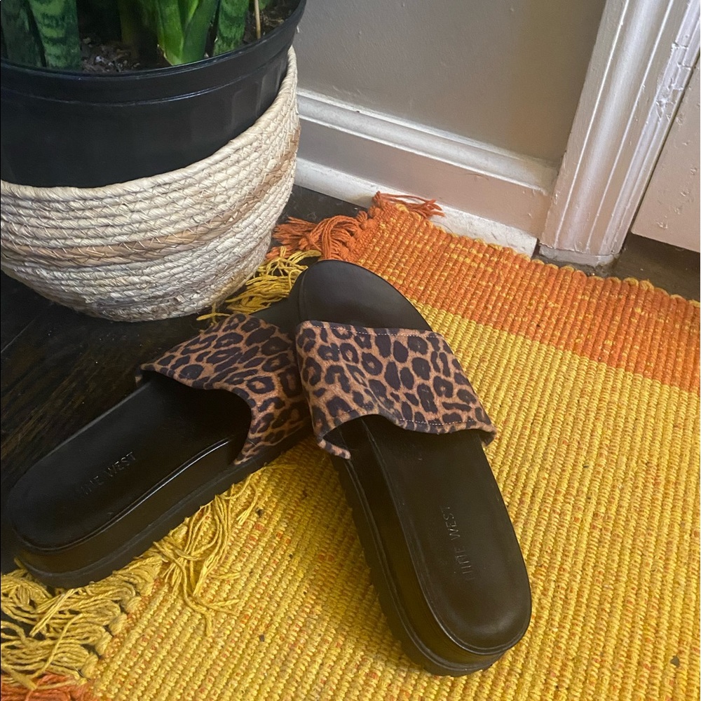 leopard print slip ons